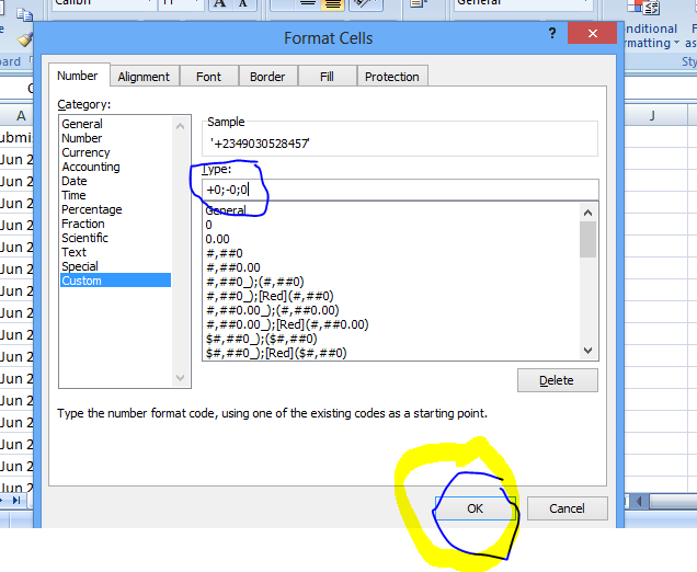 How to Add Plus Sign Before Numbers in Excel (CSV)